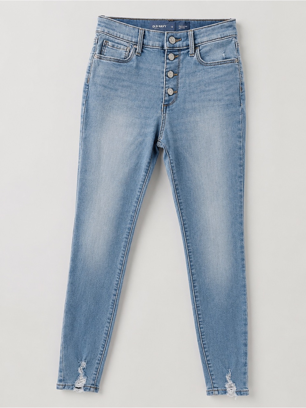 Old Navy Light Wash High-Rise Skinny Jeans with Button-Fly GIRLS